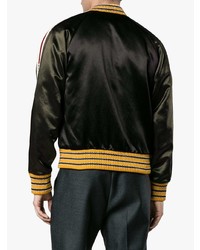 Мужской черный бомбер с вышивкой от Gucci