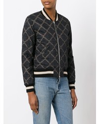 Женский черный бомбер с вышивкой от Isabel Marant Etoile