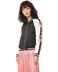 Женский черный бомбер с вышивкой от BB Dakota