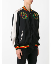 Мужской черный бомбер с вышивкой от Stella McCartney