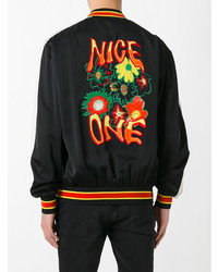 Мужской черный бомбер с вышивкой от Stella McCartney