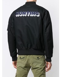 Мужской черный бомбер с вышивкой от Diesel Black Gold