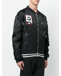 Мужской черный бомбер с вышивкой от Icosae