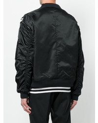 Мужской черный бомбер с вышивкой от Icosae