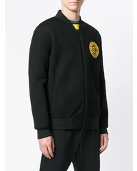 Мужской черный бомбер с вышивкой от Fendi