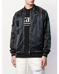 Мужской черный бомбер с вышивкой от Diesel