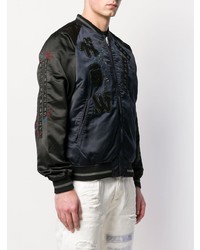 Мужской черный бомбер с вышивкой от Diesel