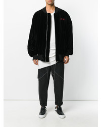 Мужской черный бомбер с вышивкой от Unravel Project