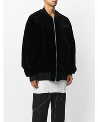 Мужской черный бомбер с вышивкой от Unravel Project