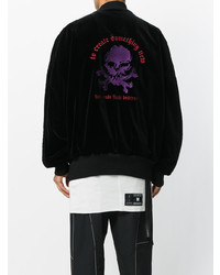 Мужской черный бомбер с вышивкой от Unravel Project