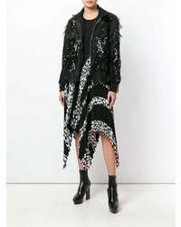 Женский черный бомбер с пайетками от Sacai