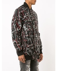 Мужской черный бомбер с принтом от Haculla