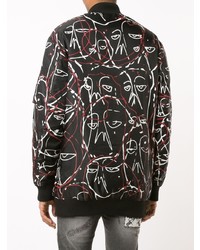 Мужской черный бомбер с принтом от Haculla