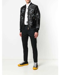 Мужской черный бомбер с принтом от Dolce & Gabbana