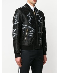 Мужской черный бомбер с принтом от Dolce & Gabbana