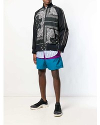 Мужской черный бомбер с принтом от Sacai