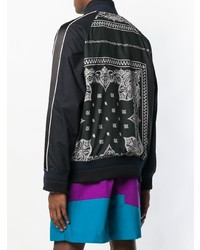 Мужской черный бомбер с принтом от Sacai