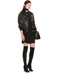 Женский черный бомбер с принтом от Givenchy