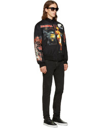 Мужской черный бомбер с принтом от Givenchy