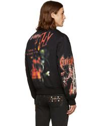 Мужской черный бомбер с принтом от Givenchy