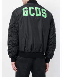 Мужской черный бомбер с принтом от Gcds