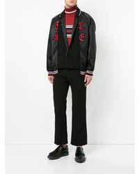 Мужской черный бомбер с принтом от Facetasm