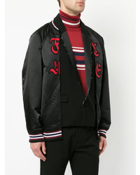 Мужской черный бомбер с принтом от Facetasm