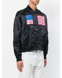 Мужской черный бомбер с принтом от Facetasm