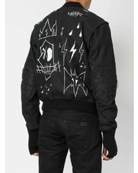 Мужской черный бомбер с принтом от Mjb