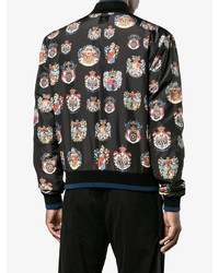 Мужской черный бомбер с принтом от Dolce & Gabbana