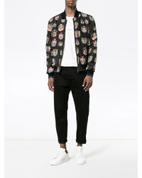 Мужской черный бомбер с принтом от Dolce & Gabbana
