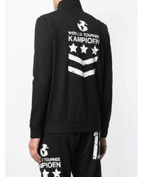 Мужской черный бомбер с принтом от Dirk Bikkembergs