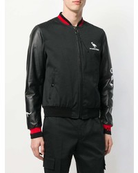 Мужской черный бомбер с принтом от Lanvin