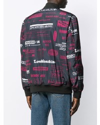 Мужской черный бомбер с принтом от Love Moschino