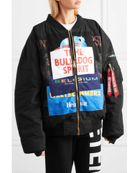 Женский черный бомбер с принтом от Vetements