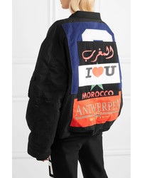 Женский черный бомбер с принтом от Vetements