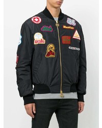 Мужской черный бомбер с принтом от Gcds