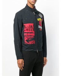 Мужской черный бомбер с принтом от DSQUARED2