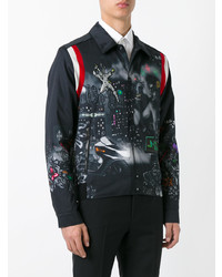 Мужской черный бомбер с принтом от Lanvin
