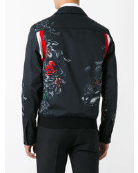 Мужской черный бомбер с принтом от Lanvin