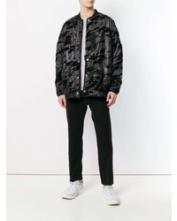 Мужской черный бомбер с принтом от Stone Island Shadow Project