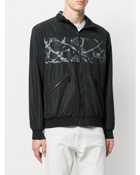 Мужской черный бомбер с принтом от Versace Jeans