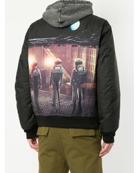 Мужской черный бомбер с принтом от Undercover