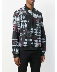 Мужской черный бомбер с принтом от Versace Jeans