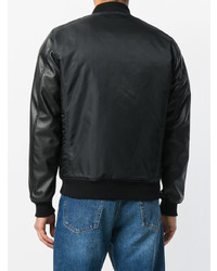 Мужской черный бомбер с принтом от Philipp Plein