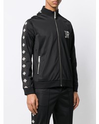 Мужской черный бомбер с украшением от John Richmond