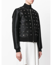 Женский черный бомбер с украшением от Stella McCartney