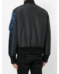 Мужской черный бомбер с цветочным принтом от N°21