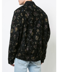 Мужской черный бомбер с цветочным принтом от Off-White