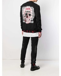 Мужской черный бомбер от Philipp Plein